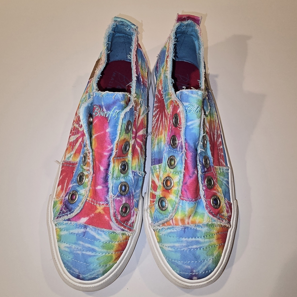 Malibu Kids Rainbow Tie-Dye Canvas Slip-On Sneakers